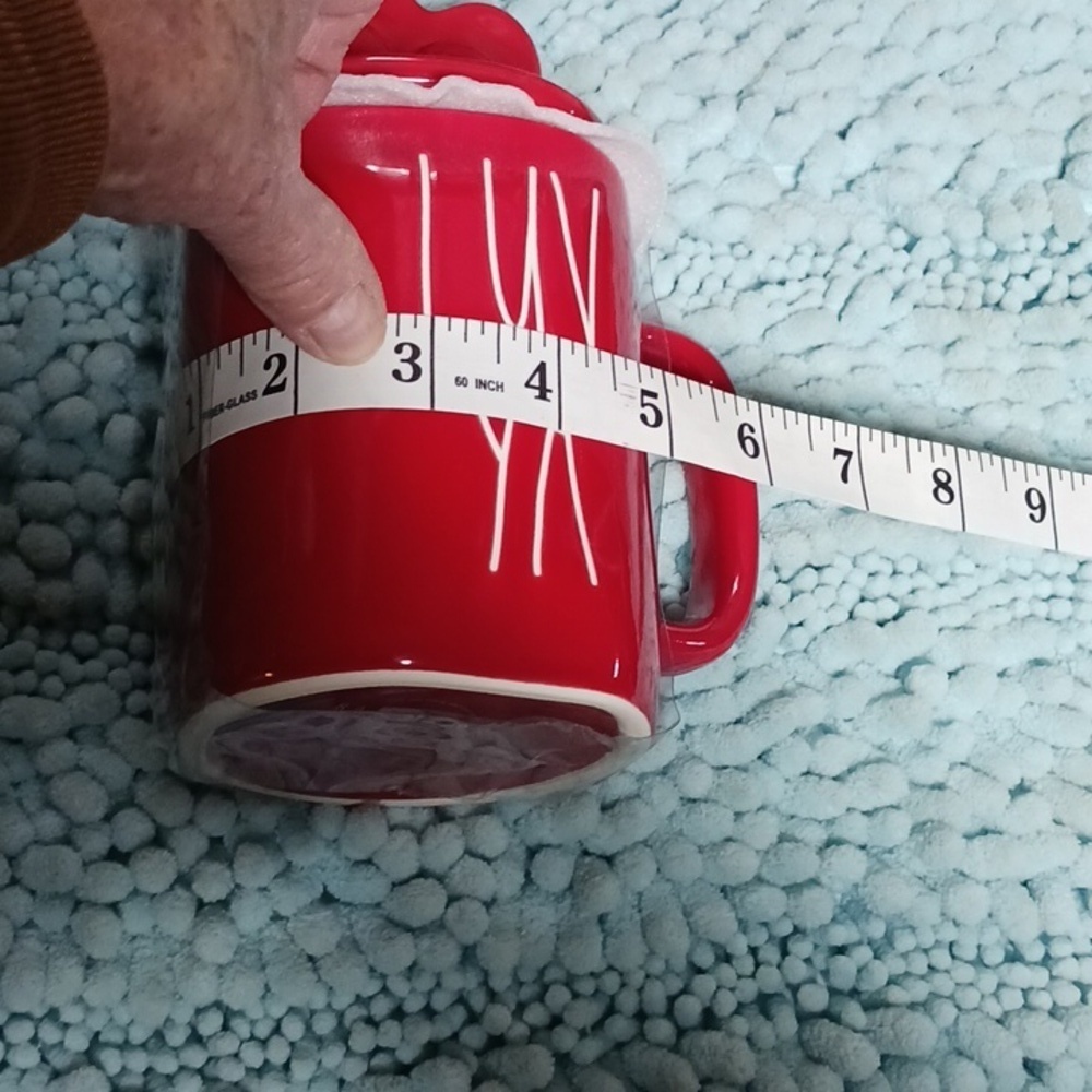 NWT Rae Dunn Artisan collection LUV YA red coffee mug with hearts lid - Picture 6 of 7